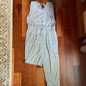 Gray jersey pants jumpsuit romper
